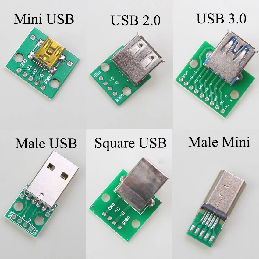 1-10 бр. мини Micro USB за DIP адаптер Тестова платка печатна платка USB 2,0 3,0 3,1/Type-C с клъстер конектор