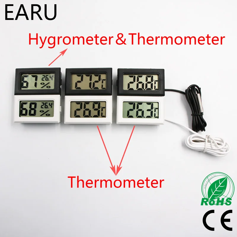 Мини Цифров LCD Дисплей Авто ПАТ Термометър за Влажност, Измерване на Температура Сензор Сензор Термостат Влагомер Пирометр Термограф