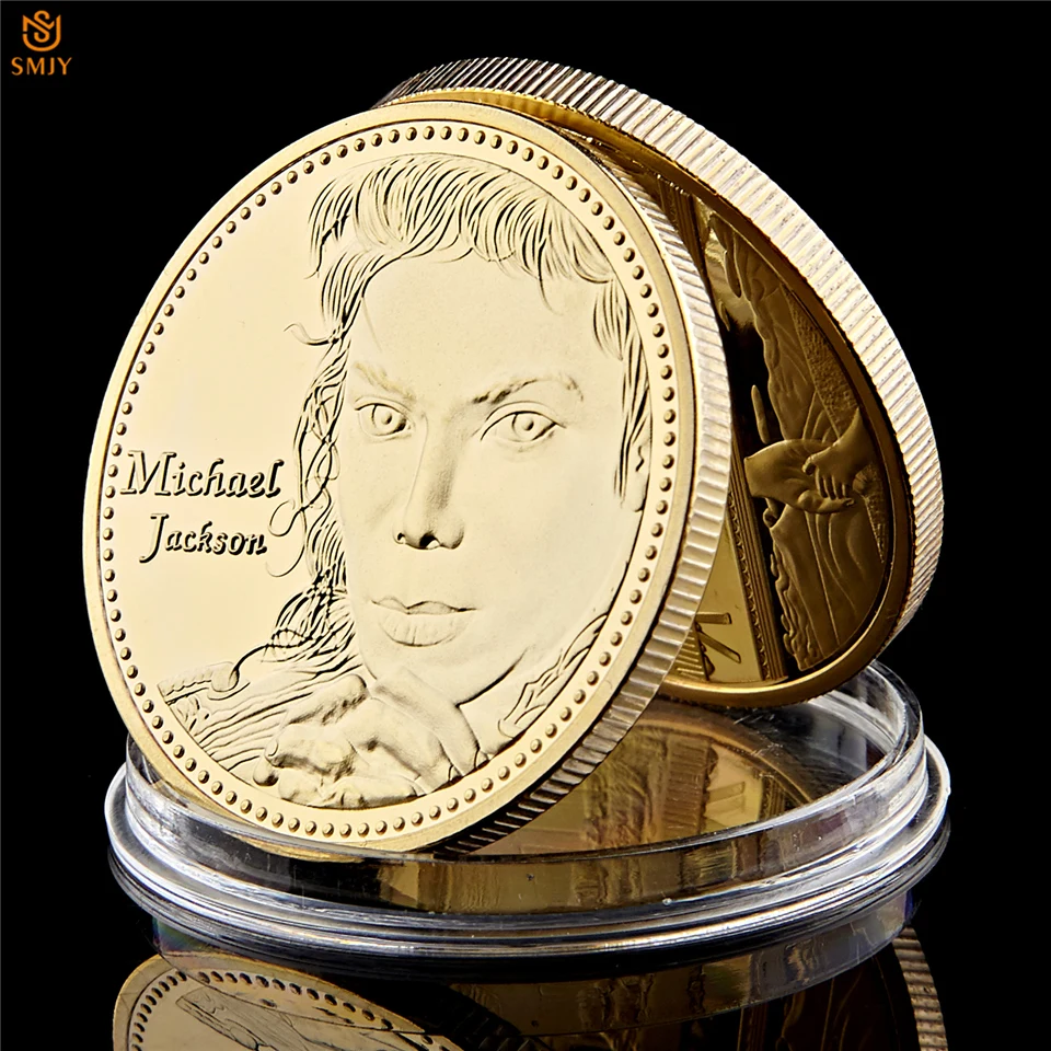Кралят на световната поп-музика И Танци на Майкъл Джексън Позлатени 999 Сувенирни Монети известни Личности Хидравличен Икона Занаяти Подарък са подбрани Стойност