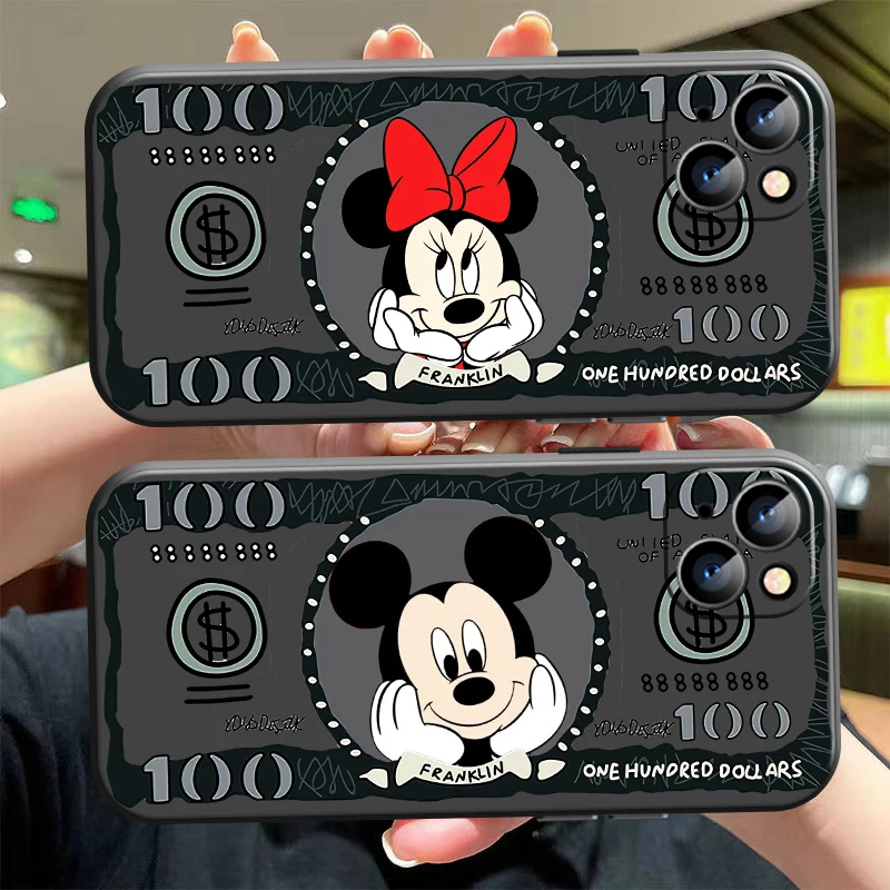 Disney Minnie Mickey Mouse Dollar За iPhone 13 12 11 Pro max 5 6 6s 7 8 Plus X XS Max XR Калъф За телефон Течна Силиконова Делото