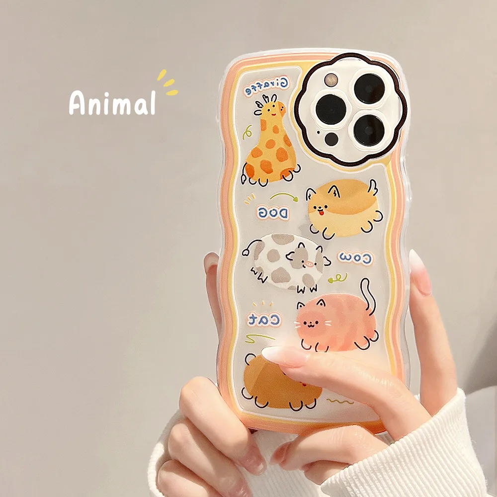 НОВ Калъф за Телефон с участието на животни от картун за iPhone 11 12 13 Pro MAX MINI X XR XS PLUS 8, Женски Сладък Калъф за мобилен телефон с цветен модел, мек